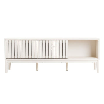 Gennaro 58 in. Farmhouse 3-Storage Sliding Door TV Stand Fits TVs up to 65 in. with Cable Management - JONATHAN Y